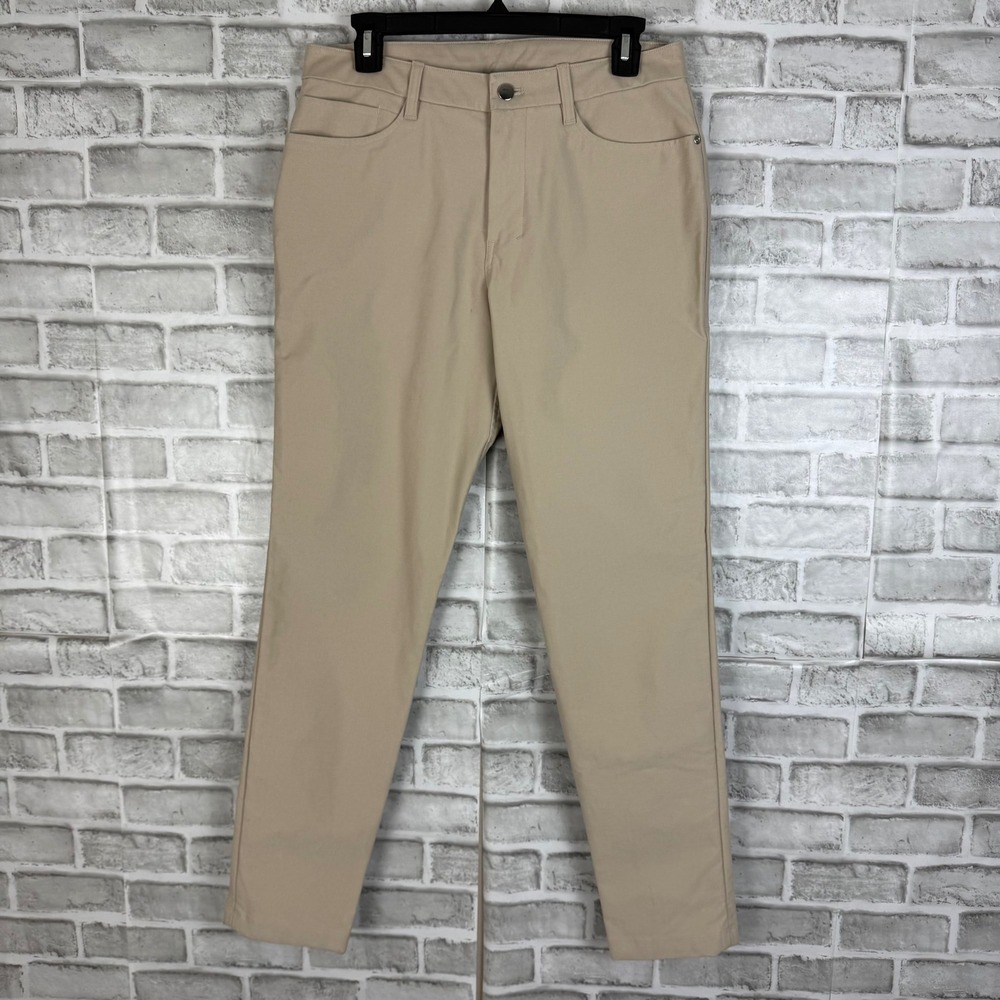 Lululemon ABC Pant Slim Fit Tan Khaki 5 Pocket Trousers LM5BIKS Size 31 x 31